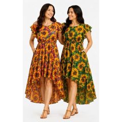 long sunflower dress
